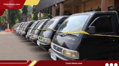 Polisi Banten Sita 11 Mobil Pikap dan Tahan 4 Anggota Sindikat Curanmor
